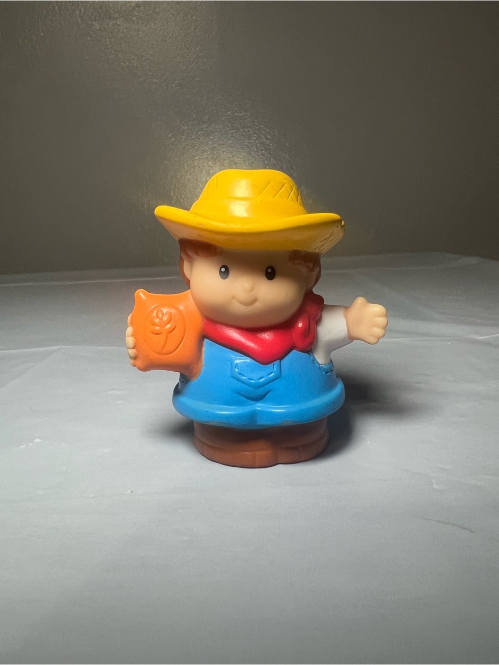 VTG Fisher-Price Little People Farmer Jed Figure w/ Seed Bag